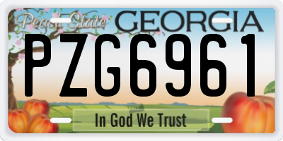 GA license plate PZG6961