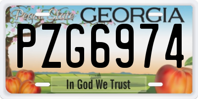 GA license plate PZG6974