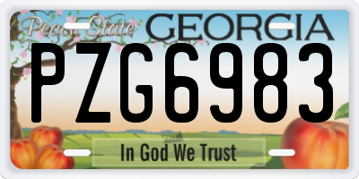 GA license plate PZG6983