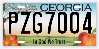 GA license plate PZG7004