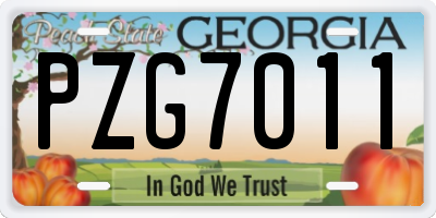 GA license plate PZG7011