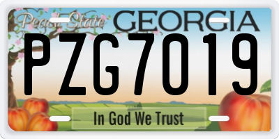 GA license plate PZG7019