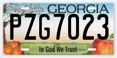 GA license plate PZG7023