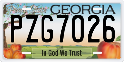 GA license plate PZG7026