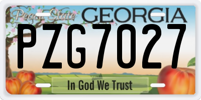 GA license plate PZG7027