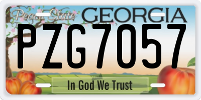 GA license plate PZG7057