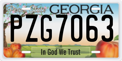 GA license plate PZG7063