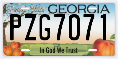 GA license plate PZG7071