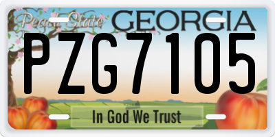 GA license plate PZG7105