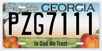 GA license plate PZG7111