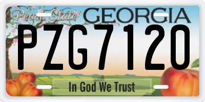 GA license plate PZG7120