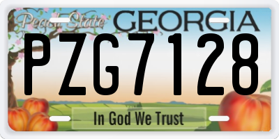 GA license plate PZG7128