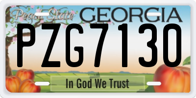 GA license plate PZG7130