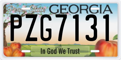 GA license plate PZG7131