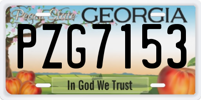 GA license plate PZG7153