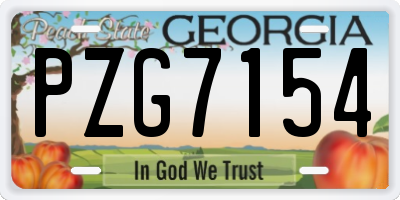 GA license plate PZG7154