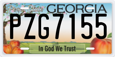 GA license plate PZG7155