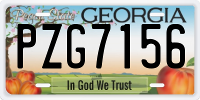 GA license plate PZG7156