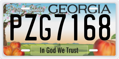 GA license plate PZG7168