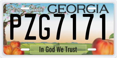 GA license plate PZG7171