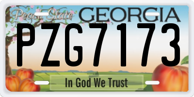 GA license plate PZG7173