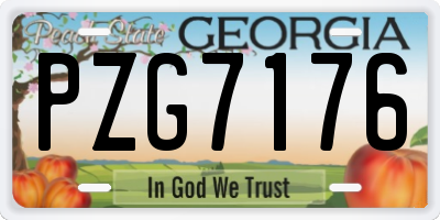 GA license plate PZG7176