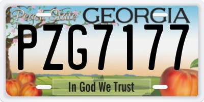 GA license plate PZG7177