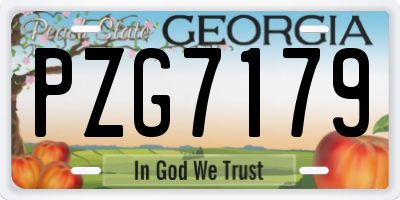 GA license plate PZG7179