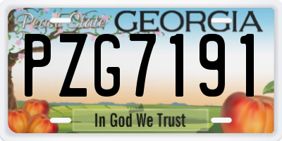 GA license plate PZG7191