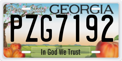 GA license plate PZG7192