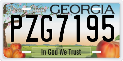 GA license plate PZG7195