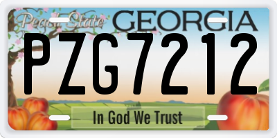GA license plate PZG7212