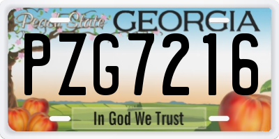 GA license plate PZG7216