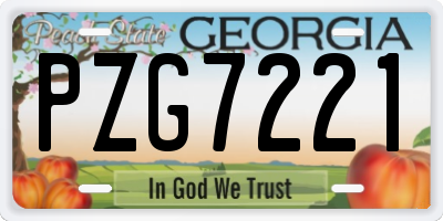 GA license plate PZG7221
