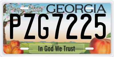 GA license plate PZG7225
