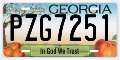 GA license plate PZG7251
