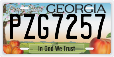 GA license plate PZG7257