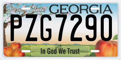 GA license plate PZG7290