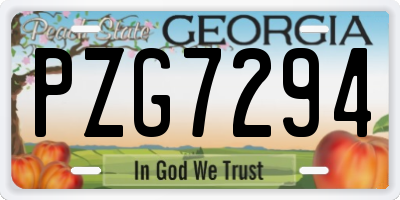 GA license plate PZG7294