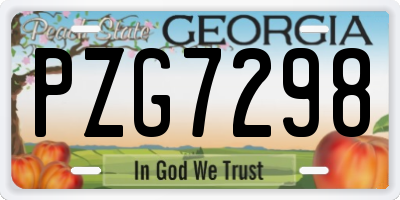 GA license plate PZG7298