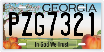 GA license plate PZG7321
