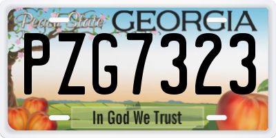 GA license plate PZG7323