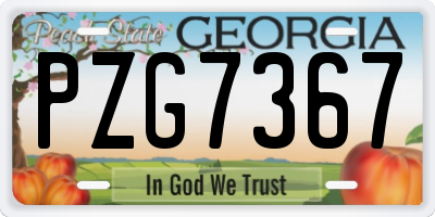 GA license plate PZG7367