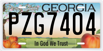 GA license plate PZG7404