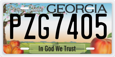 GA license plate PZG7405