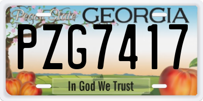 GA license plate PZG7417