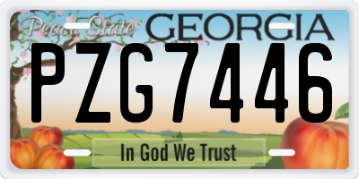 GA license plate PZG7446