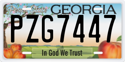 GA license plate PZG7447