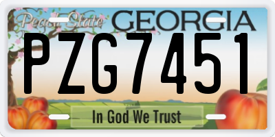 GA license plate PZG7451