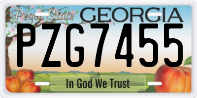 GA license plate PZG7455